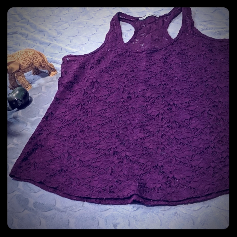 Maurices Purple Lace Racerback Tank